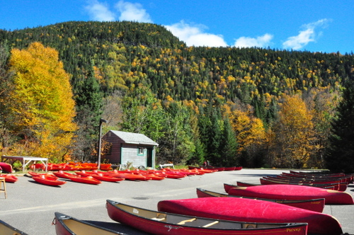 Free Picture: Photo of canoes and kayaks in Parc national de la Jacques Cartier waiting to be taken into the wilderness of one of Quebec, Canada's most beautiful parks.