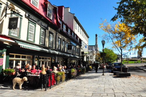 Free Picture: Photo of people having lunch on Rue Ste-Anne in Vieux Quebec or 